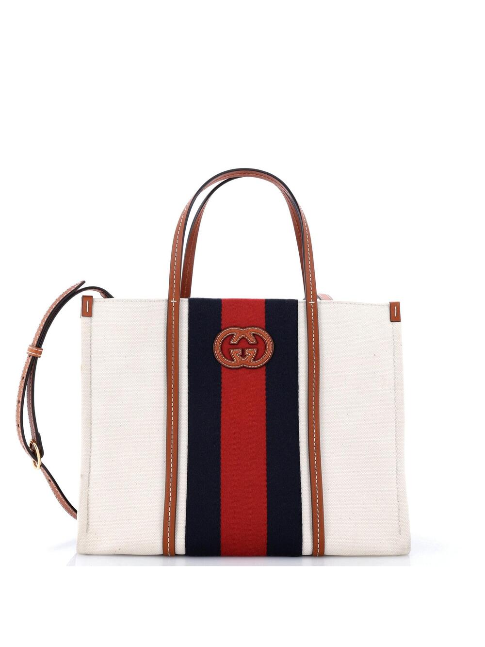 Gucci Interlocking G Web Tote Canvas #349460G13B